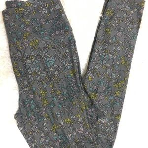 Lularoe grey geometric leggings OS